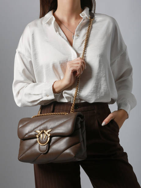 Cross Body Tas Love Bag Puff Leather Pinko Brown love bag puff A0F2 other view 1