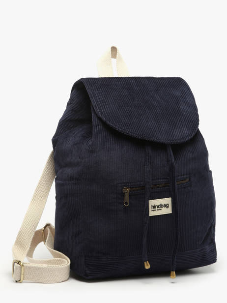 Backpack Velours Corduroy Hindbag Blue velours V other view 2