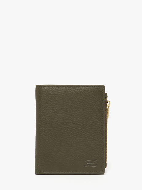 Leather Caviar Zip Wallet Crinkles Green caviar 14269