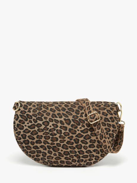 Leather Velvet Leopardo Belt Bag Milano Brown velvet leopardo VL24091 other view 3