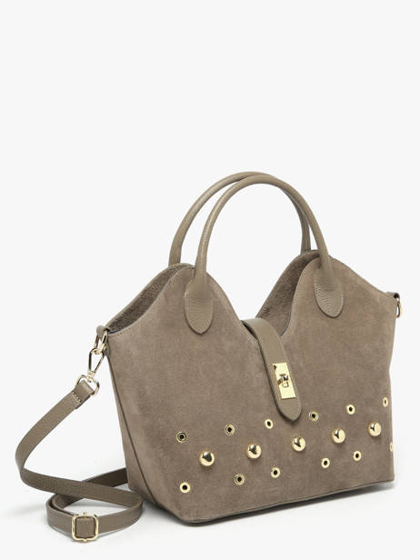 Handbag Velvet Studs Milano Brown velvet studs VS25092 other view 1