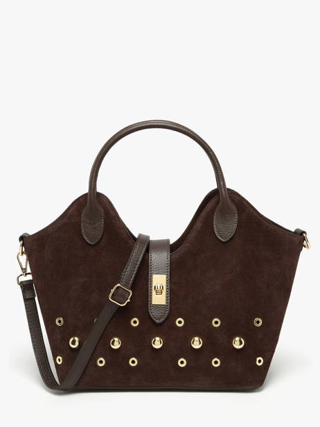 Handbag Velvet Studs Milano Brown velvet studs VS25092