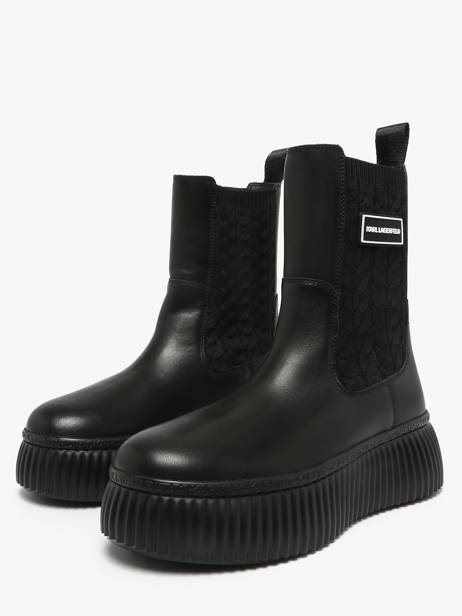 Boots Kreeper In Leather Karl lagerfeld Black women KL42365 other view 1