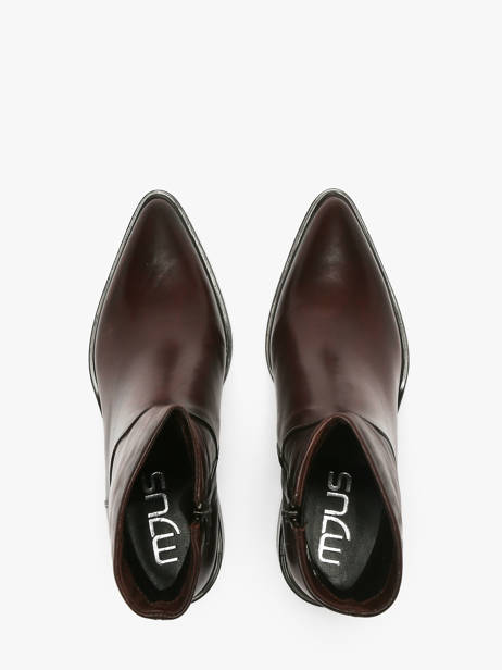 Heeled Boots In Leather Mjus Brown women L39202 other view 3