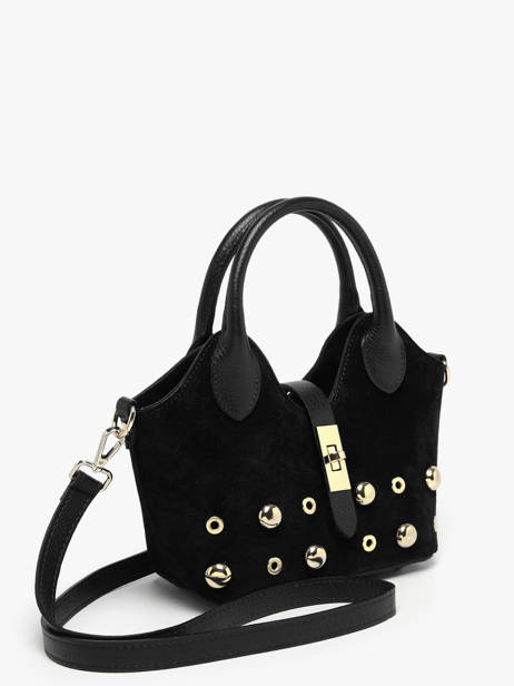 Satchel Velvet Studs Milano Black velvet studs VS25091 other view 2