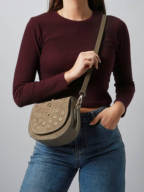 Sac Bandoulière Velvet Studs Milano Marron velvet studs VS25093 vue secondaire 1