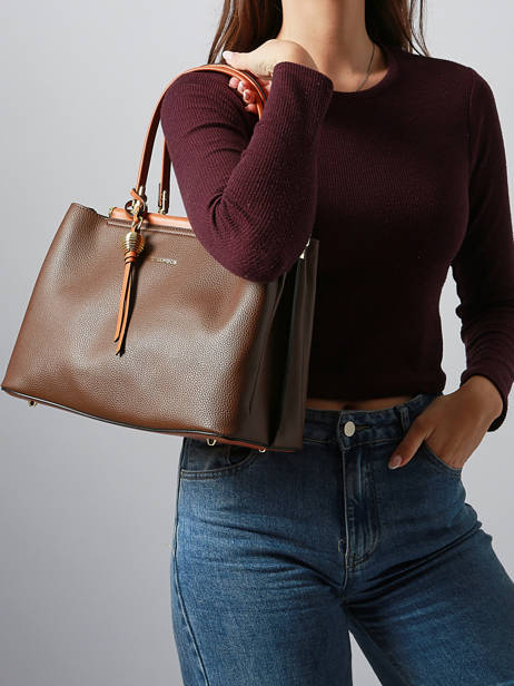Medium Azalie Satchel Ted lapidus Brown azalie TLHF9584 other view 1