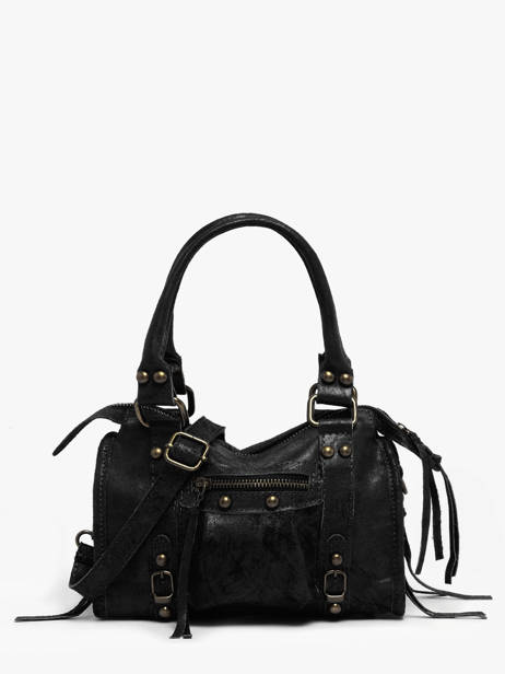 Satchel Spazzolato Leather Milano Black spazzolato SP24093