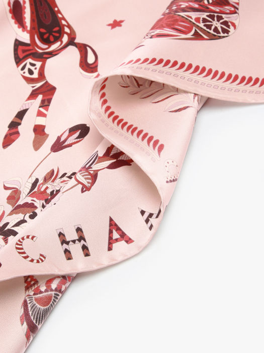 Longchamp Soie gots Scarf Pink