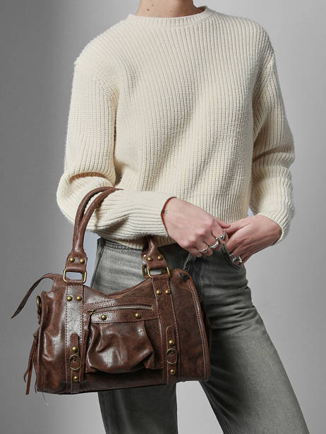 Satchel Spazzolato Leather Milano Brown spazzolato SP24094 other view 1