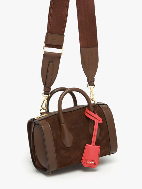 Suede Leather Mini Bcbg Bowling Bag Lancel Brown bcbg A13692 other view 1