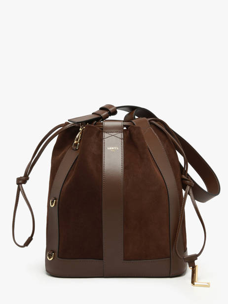 Medium Leather Elles Bucket Bag Lancel Brown elles A13360