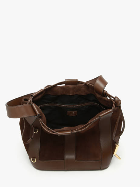 Medium Leather Elles Bucket Bag Lancel Brown elles A13360 other view 2