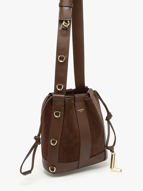 Small Leather Elles Bucket Bag Lancel Brown elles A13359 other view 1