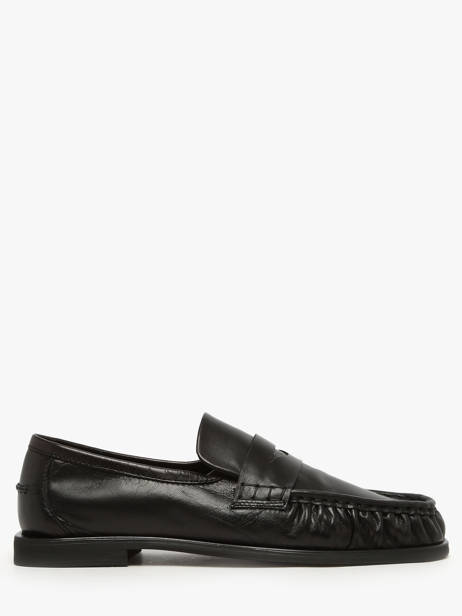 Moccasins In Leather Pavement Black accessoires 24139