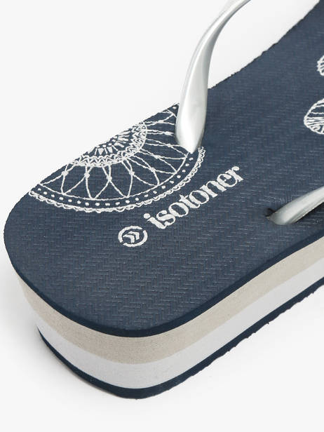 Heeled Flip Flops Isotoner Blue accessoires 94163 other view 2
