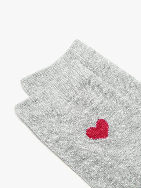 Women's Socks Lurex Heart Pieces Gray socks women 17159116 other view 1