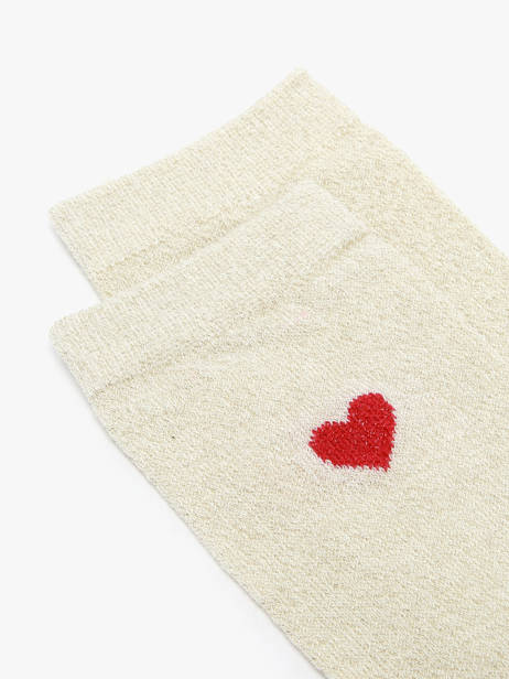 Women's Socks Lurex Heart Pieces Gold socks women 17159116 other view 1
