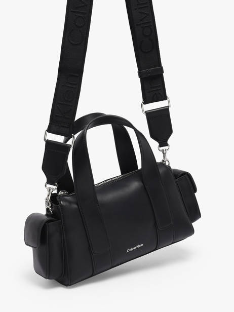 Satchel Signature Logo Strap Polyurethane Calvin klein jeans Black signature logo strap 4F3291G other view 1