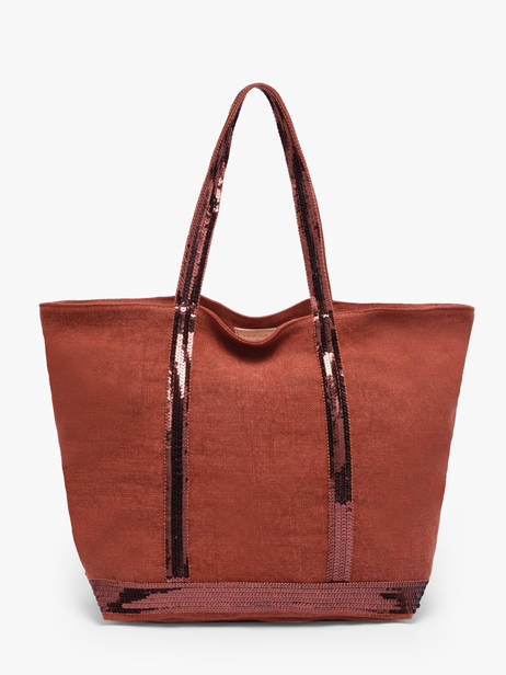 Medium Zipped Le Cabas Tote Bag Linen Sequins Vanessa bruno Red cabas lin 31V40378