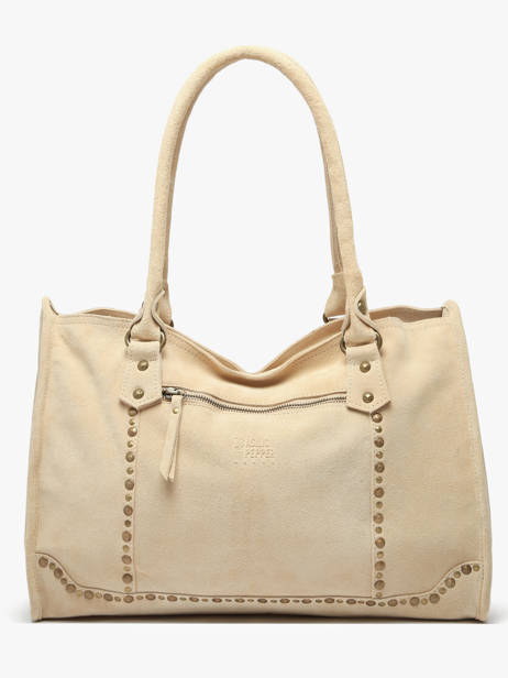 Leather Houston A4 Shoulder Bag Basilic pepper Beige houston BHOU31