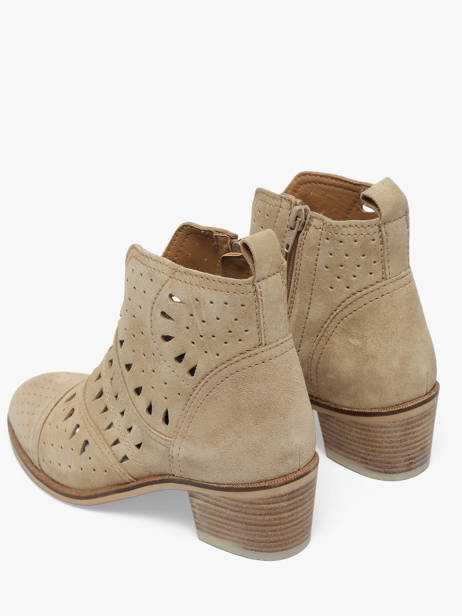 Heeled Boots In Leather Alpe Beige women 54331108 other view 2