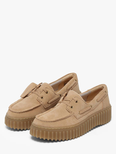 Platform Boat Shoes In Leather Clarks Beige women 26186301 other view 1
