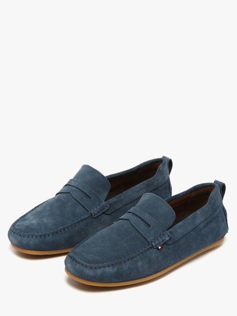 Moccasins In Leather Tommy hilfiger Blue men 5789DBZ other view 1