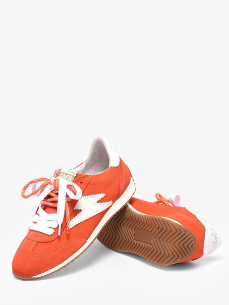 Sneakers June In Leather Semerdjian Orange women JUNED479 other view 2