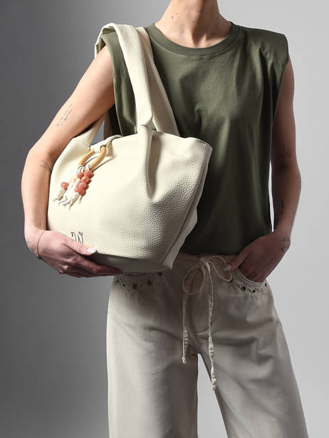 Shoulder Bag Woomen Beige camomille pearl WCAE07 other view 1