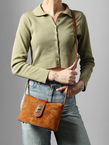 Shoulder Bag Velvet Caviar Leather Milano Brown velvet caviar VC25115 other view 1