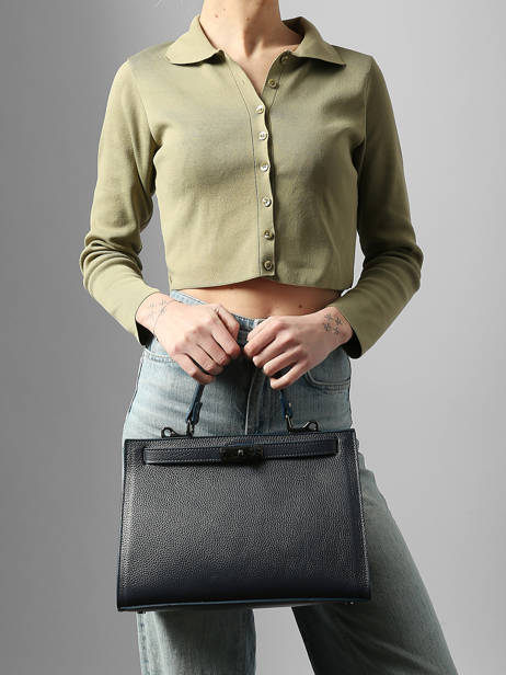 Sac Porté Main Caviar Milano Blue caviar CA25116 other view 1