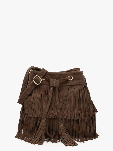 Crossbody Bag Velvet Leather Milano Brown velvet VE24116O