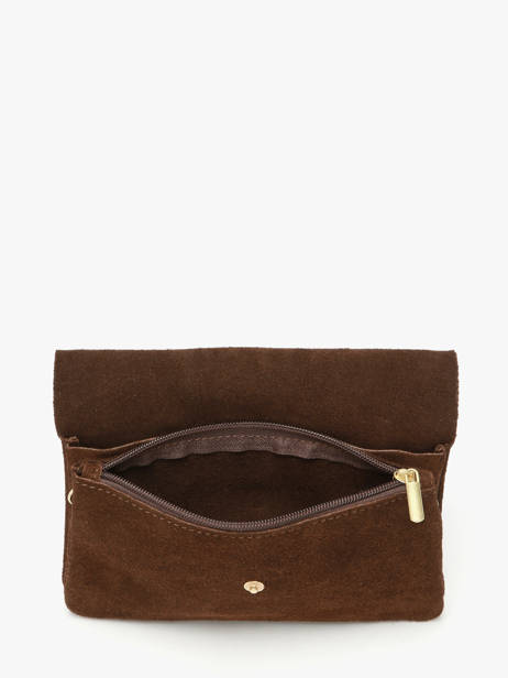 Leather Velvet Crossbody Bag Milano Brown velvet VE23067O other view 3