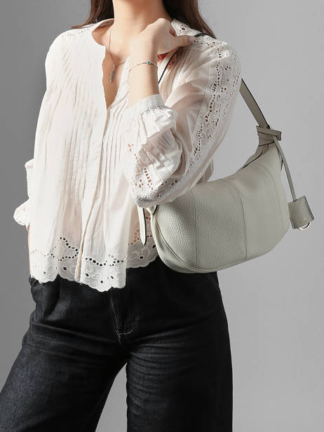 Medium Leather Victoire Hobo Bag Lancel White victoire A13993 other view 1