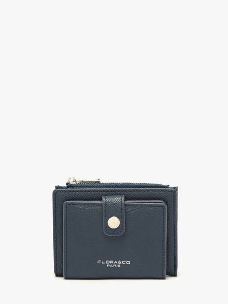 Coin Purse With Card Holder Saffiano Miniprix Blue saffiano F5012