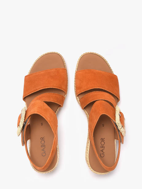 Platform Sandals In Leather Gabor Orange women 10 other view 3