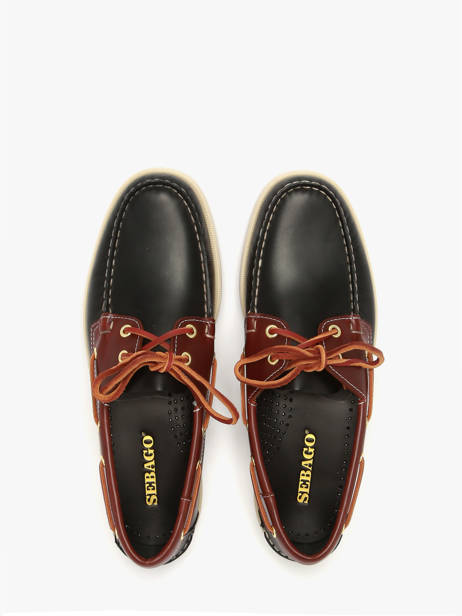 Boat Shoes In Leather Sebago Black men 7111M7W other view 3