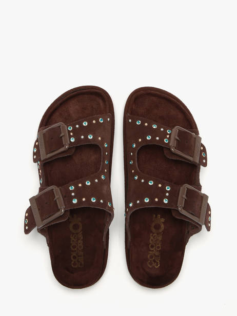 Sandals In Leather Colors of california Brown women CBIOW05N other view 3