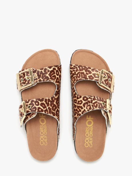 Sandals In Leather Colors of california Brown women HCBIO502 other view 3