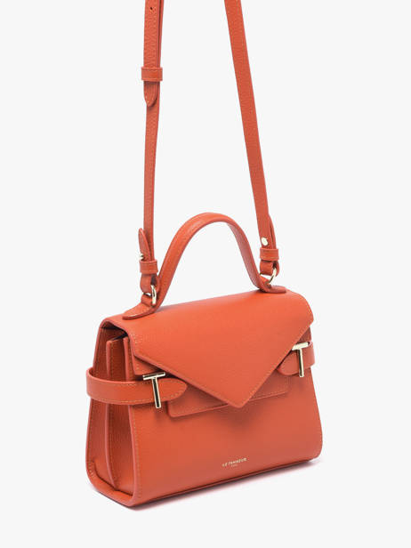 Small Grained Leather Emilie Crossbody Bag Le tanneur Orange emily TEMI1006 other view 2