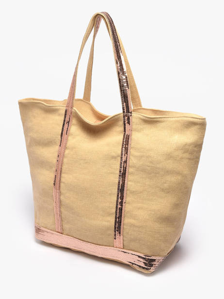 Zipped Linen Tote Bag Le Cabas Sequins Vanessa bruno Yellow cabas lin 31V40409 other view 1