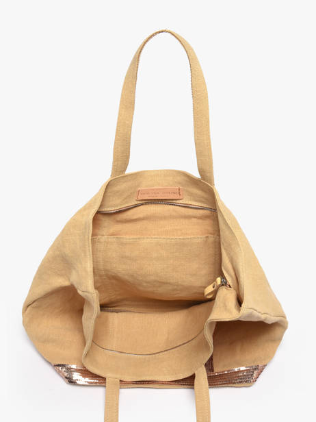 Zipped Linen Tote Bag Le Cabas Sequins Vanessa bruno Yellow cabas lin 31V40409 other view 2