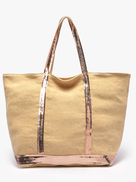 Zipped Linen Tote Bag Le Cabas Sequins Vanessa bruno Yellow cabas lin 31V40409 other view 3