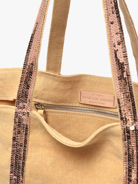 Large Le Cabas Tote Bag Linnen Sequins Vanessa bruno Yellow cabas lin 31V40315 other view 4