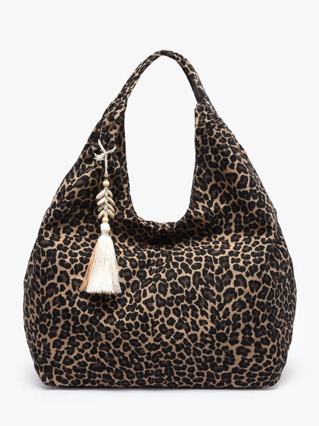 Sac Porté épaule Leopard Coton Miniprix Beige leopard L