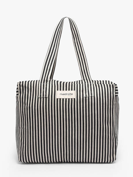 Shoulder Bag Célestins Striped Recycled Cotton Rivedroite Black spring striped CELESTRI
