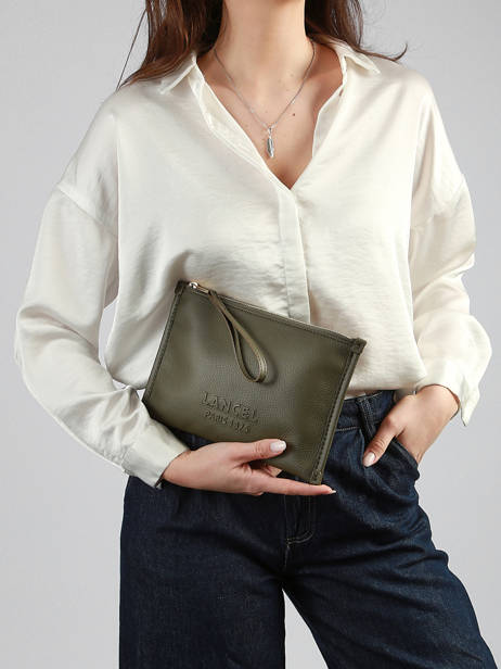 Leather Jour Pouch Lancel Green jour A13174 other view 1
