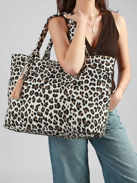 Shoulder Bag Leopard Cotton Miniprix White leopard L other view 1