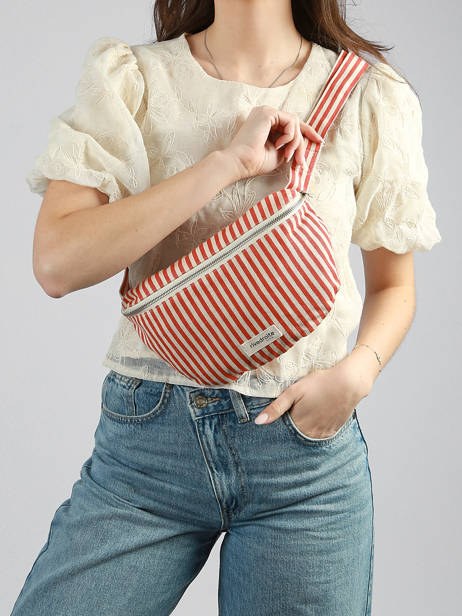 Recycled Coton Custine Striped Belt Bag Rivedroite Red spring striped CUSTSTRI other view 1